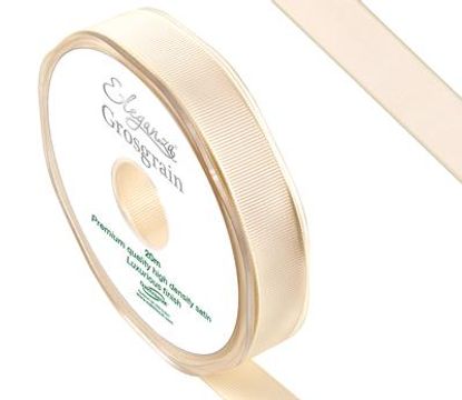 Eleganza Premium Grosgrain Ribbon 15mm x 20m Ivory No.61 - Ribbons